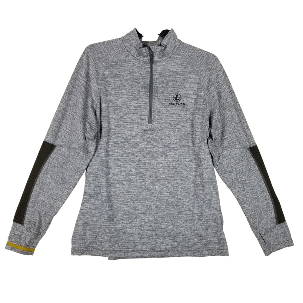Leupold Quarter Zip Pullover Men XL Grey Heathered Tactical Waffle Knit